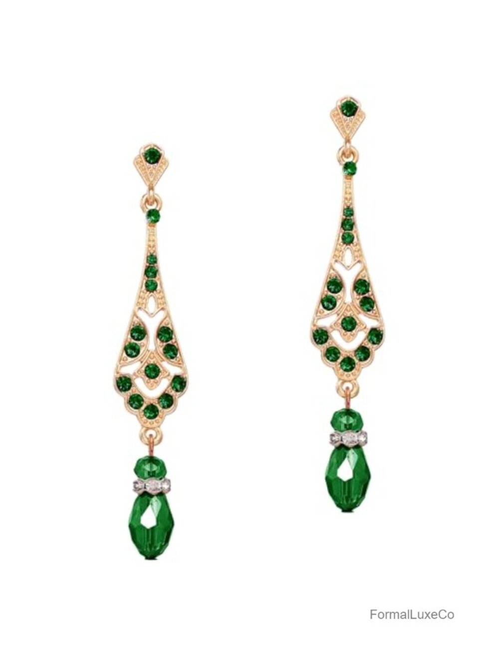 1920s Art Deco Crystal Drop Earrings Flapper Style Great Gatsby Jewelry